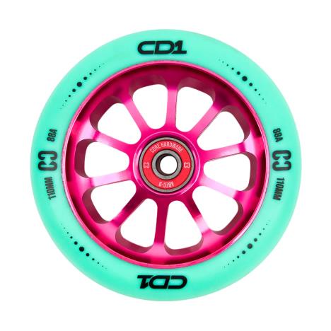 CORE CD1 Spoked Stunt Scooter Wheels 110mm - Teal/Pink £49.99